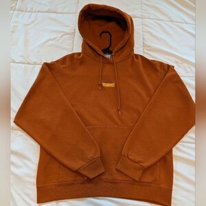 TeamSESH x BONES Rust Orange Hooded Pullover with Yellow Embroidered SESH Logo